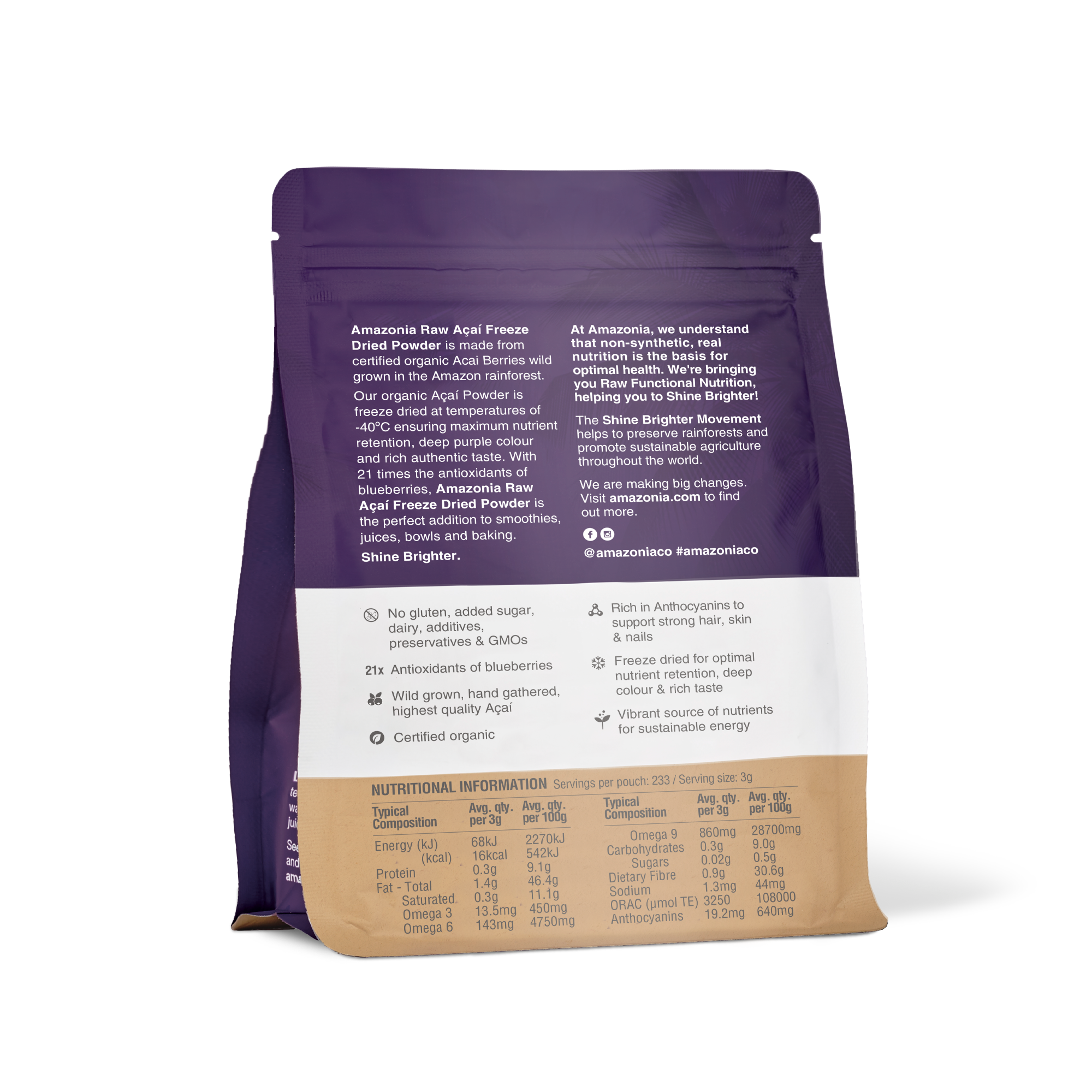 Raw Açaí Freeze Dried Powder